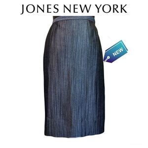 Jones New York NWT blueish gray shiny pencil skirt size 8
